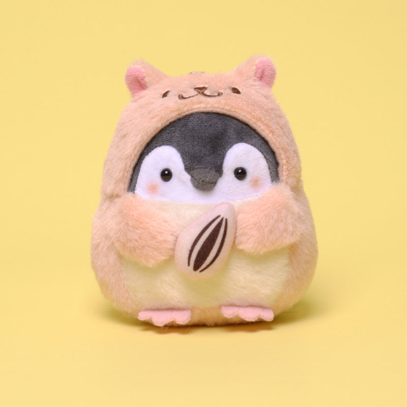 Mini Kawaii Pinguin Hamster Schlüsselanhänger – Süßer Plüsch Anhänger für Taschen