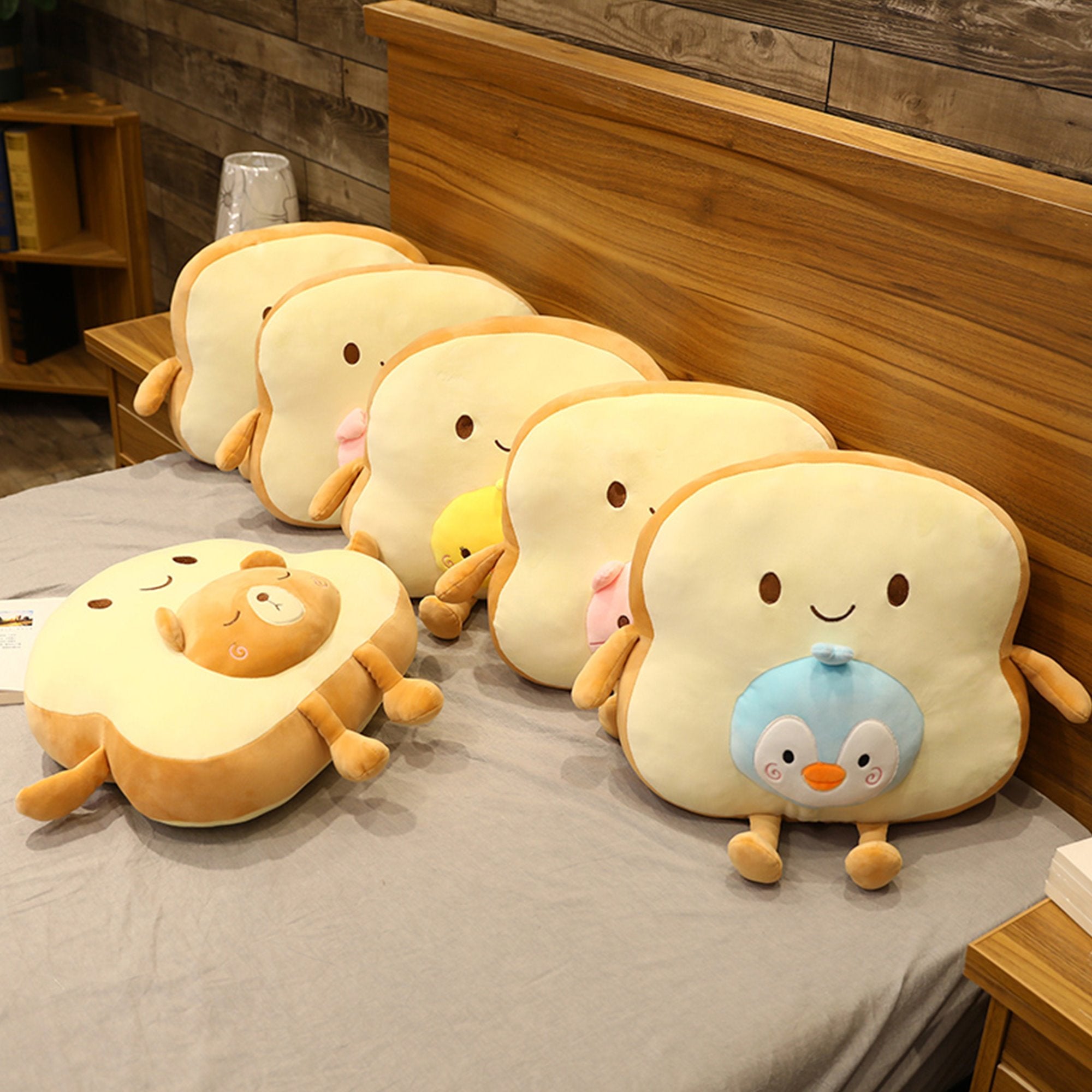 Plüsch Toastie Kissen – Weiche Brotform Kissen für Kinder und Erwachsene