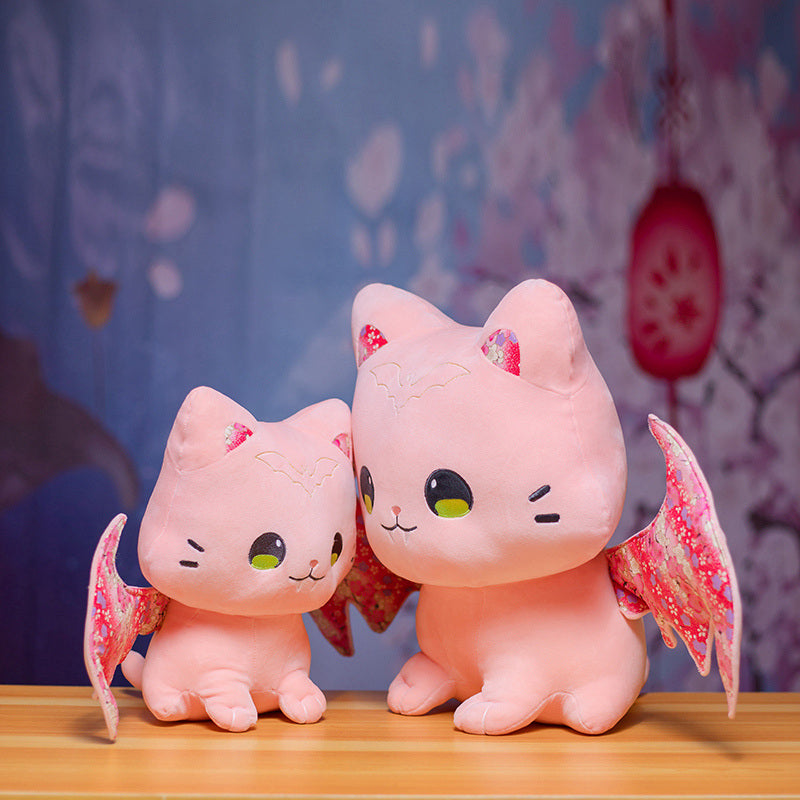 Plüschtiere Kawaii – Sakura Katzen mit Flügeln, weiche Kuscheltiere für Kinder