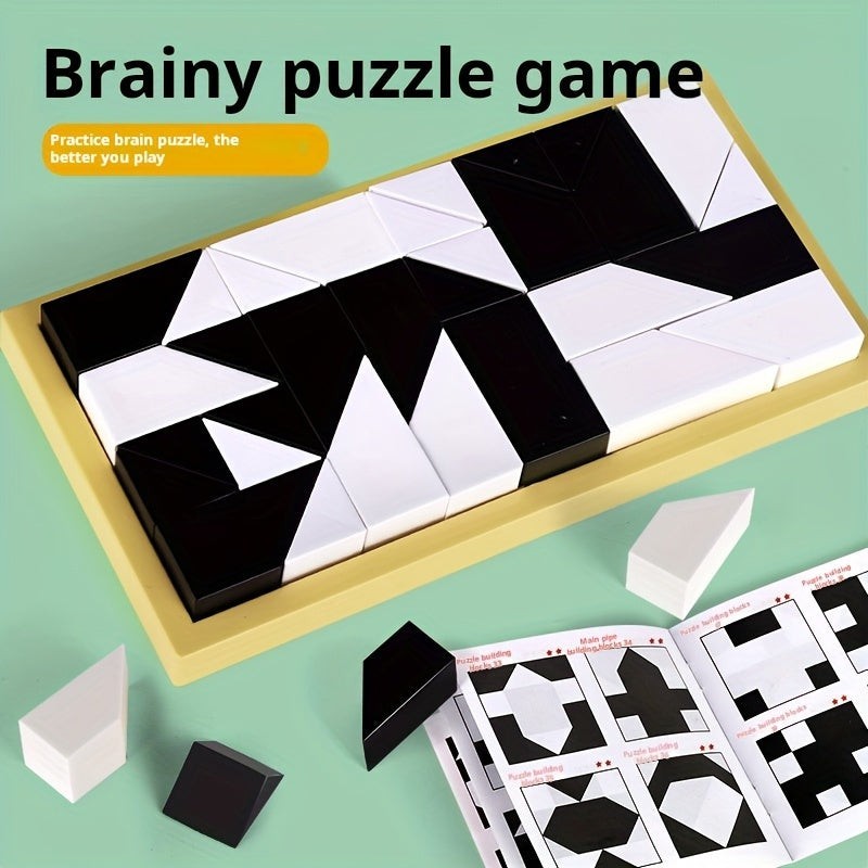 180 Piece 3D Puzzle Board Game with Pattern Cards and Interlocking Tiles for Kids