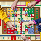 Foldable Ludo Board Game Mat with Dice