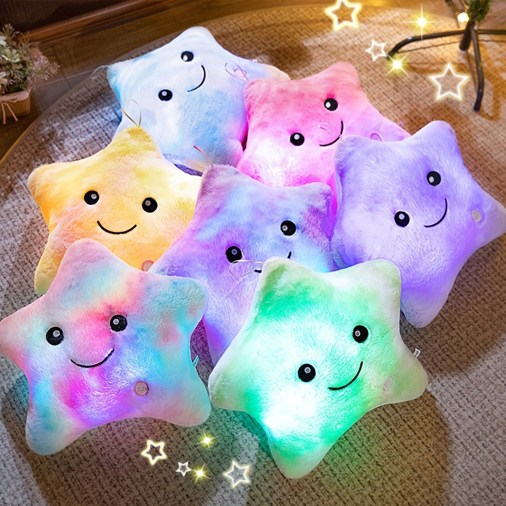 Light Up Star Plush Toy with Soft LED Glow and Battery Operated Night Light