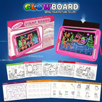LED Light-Up Drawing Tablet for Kids with Neon Glow Effect and Reusable Writing Surface