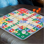 Foldable Ludo Board Game Mat with Dice