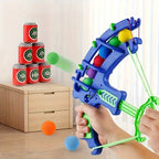 Kids Foam Ball Blaster Shooting Toy Set with Target Cans