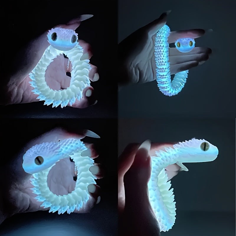 Glow in the Dark Poseable Snake Toy with Flexible Segments