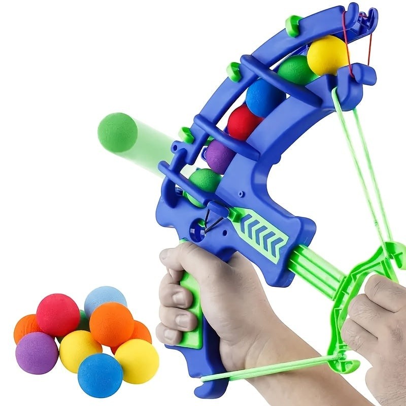 Kids Foam Ball Blaster Shooting Toy Set with Target Cans