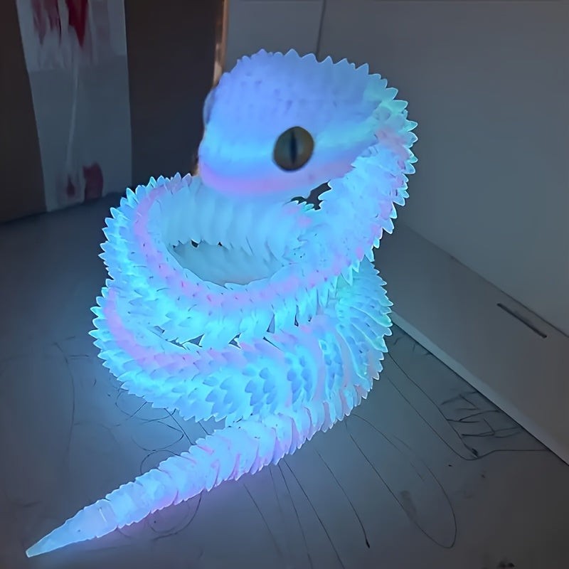 Glow in the Dark Poseable Snake Toy with Flexible Segments