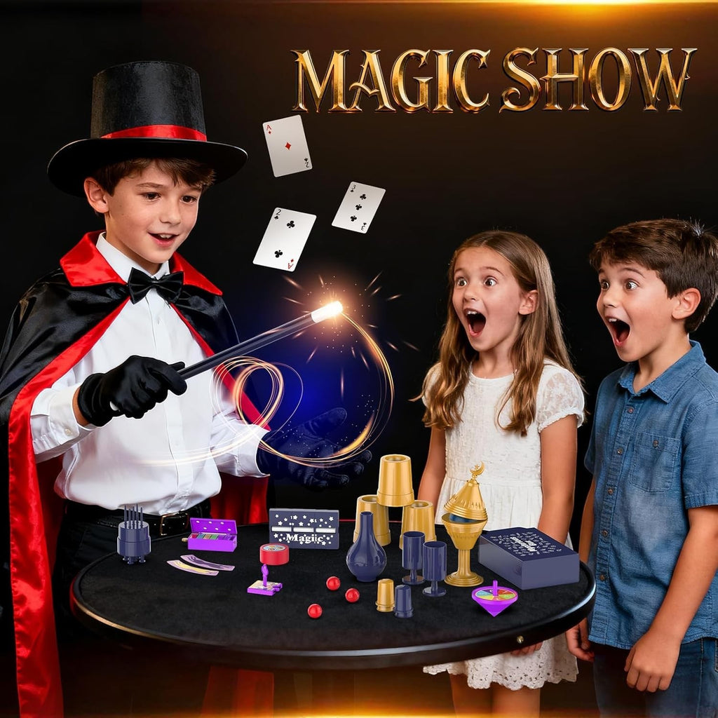 35 in 1 Magic Tricks Kit with 300 Plus Illusions and Props for Kids