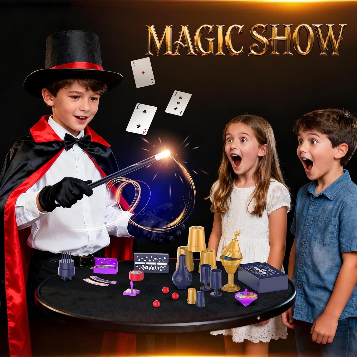 35 in 1 Magic Tricks Kit with 300 Plus Illusions and Props for Kids