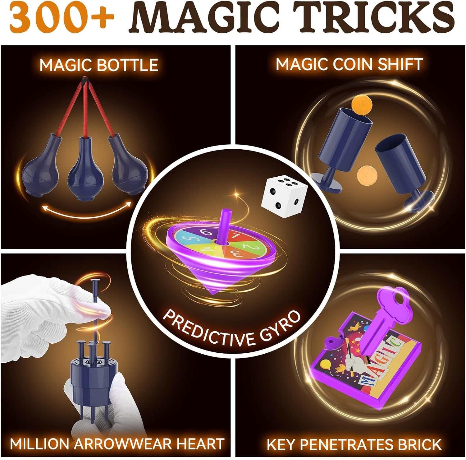 35 in 1 Magic Tricks Kit with 300 Plus Illusions and Props for Kids
