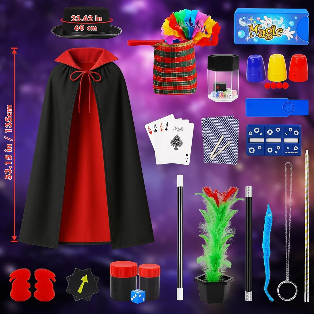 Kids Magic Tricks Set with Wand, Hat and Cape Costume
