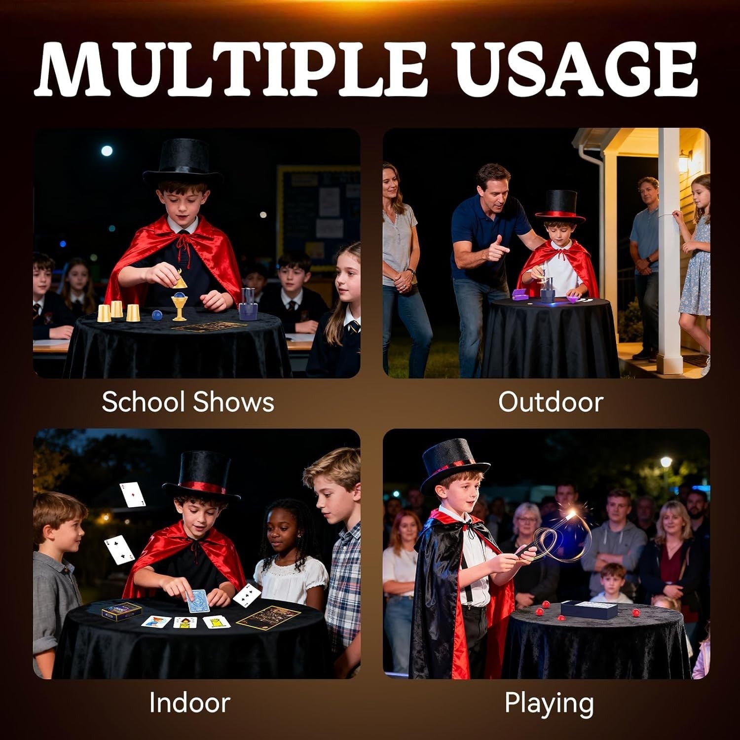 35 in 1 Magic Tricks Kit with 300 Plus Illusions and Props for Kids