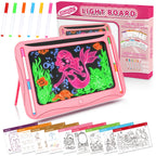 LED Light-Up Drawing Tablet for Kids with Neon Glow Effect and Reusable Writing Surface