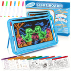 LED Light-Up Drawing Tablet for Kids with Neon Glow Effect and Reusable Writing Surface