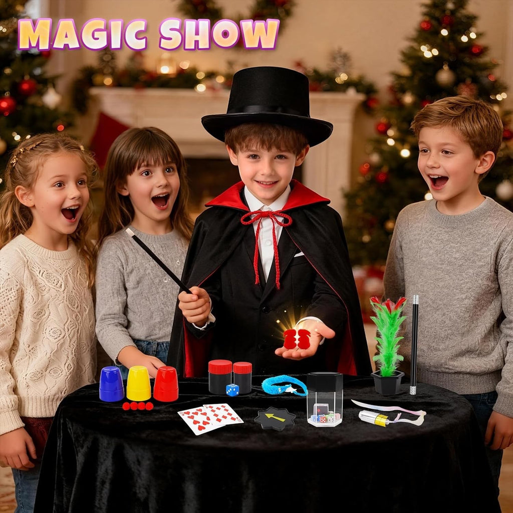 Kids Magic Tricks Set with Wand, Hat and Cape Costume