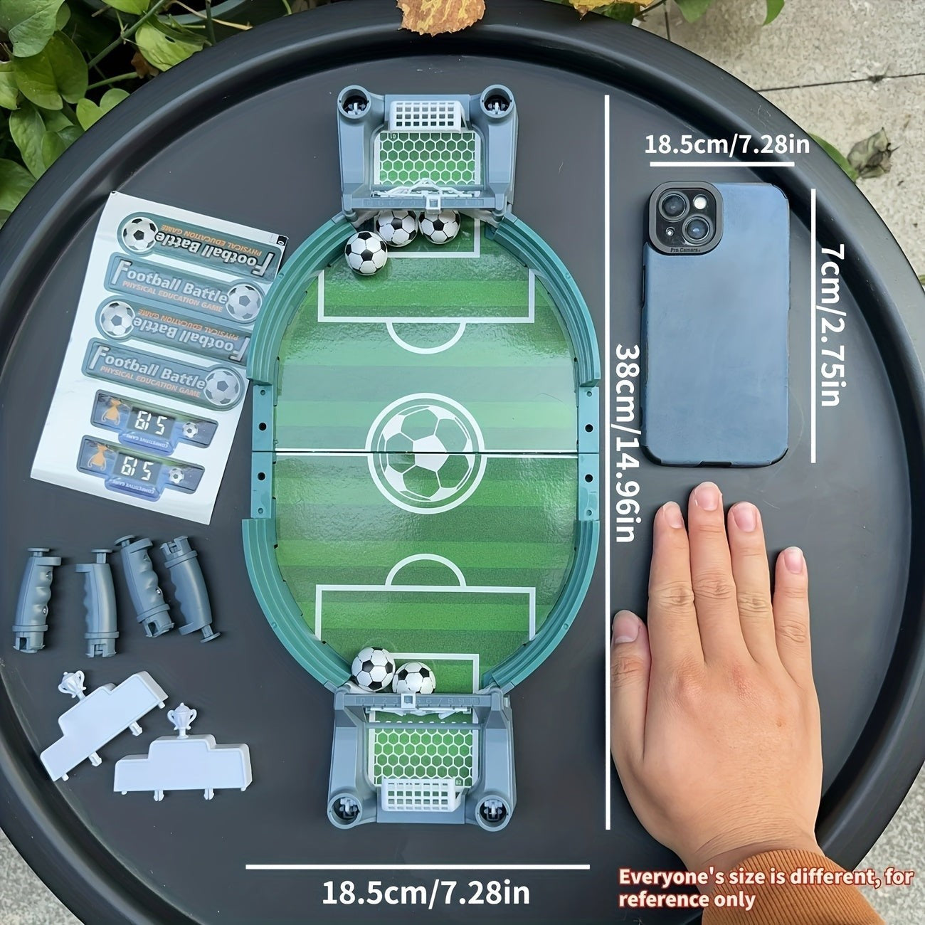Portable Tabletop Soccer Game with Dual Launch Controls and Scoreboard