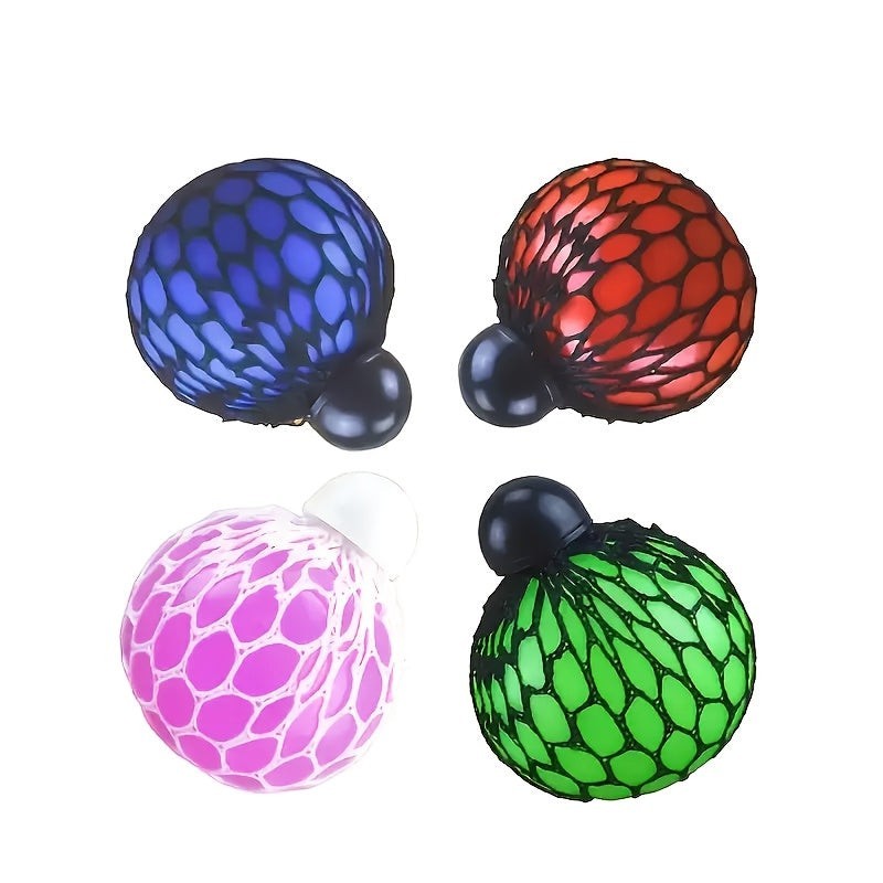 Grape Mesh Squishy Stress Ball Toy with Color-Changing Squeeze Effect