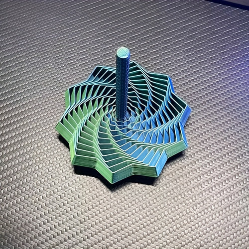 3D Geometric Cascade Fidget Toy with Folding Layers