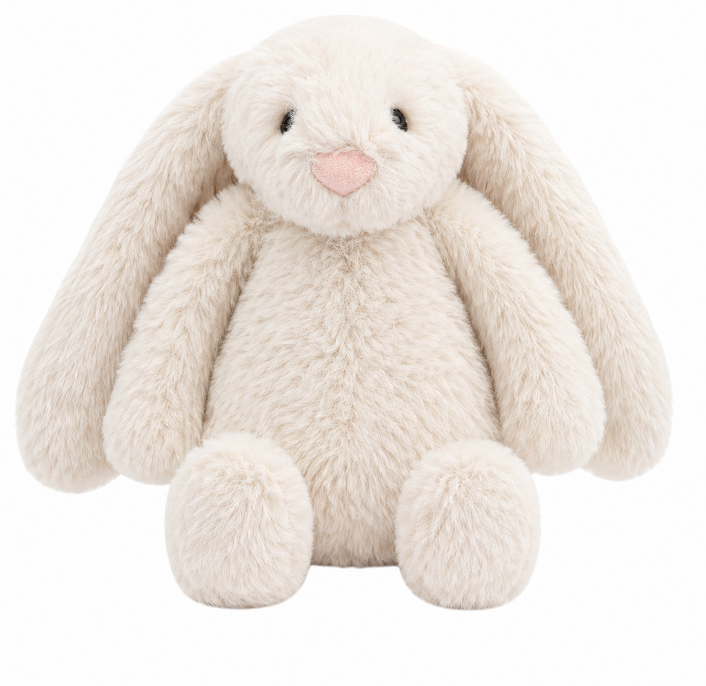 Soft Plush Bunny Dog Toy with Squeaker and Crinkle Sounds