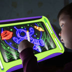LED Light-Up Drawing Tablet for Kids with Neon Glow Effect and Reusable Writing Surface