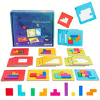 Kids Puzzle Blocks Brain Teaser Game with Colorful Interlocking Pieces