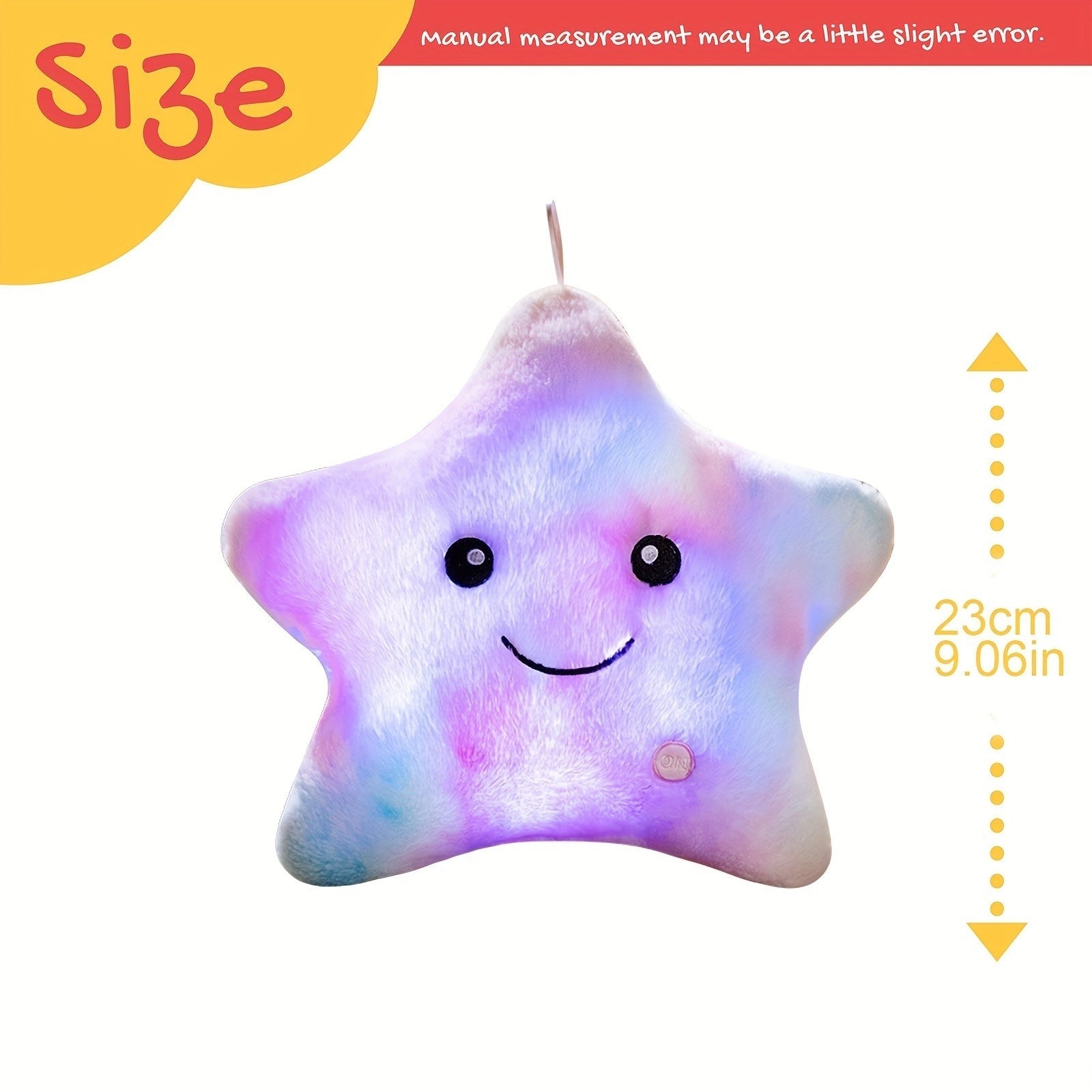 Light Up Star Plush Toy with Soft LED Glow and Battery Operated Night Light
