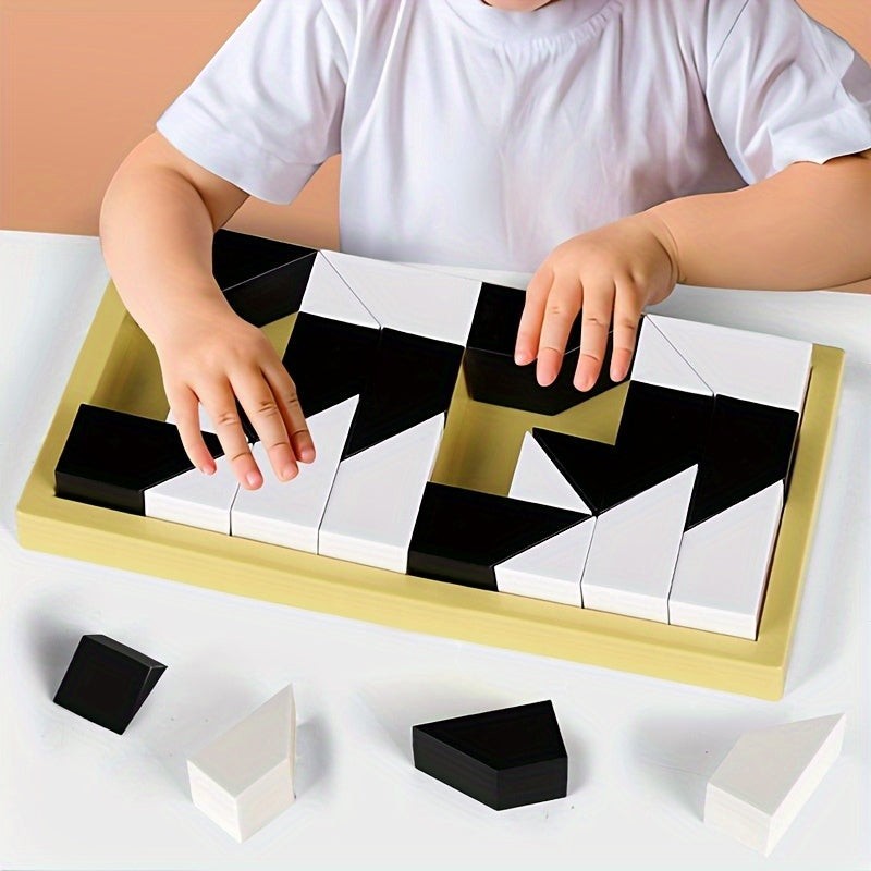 180 Piece 3D Puzzle Board Game with Pattern Cards and Interlocking Tiles for Kids