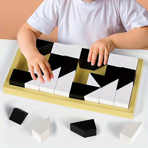 180 Piece 3D Puzzle Board Game with Pattern Cards and Interlocking Tiles for Kids