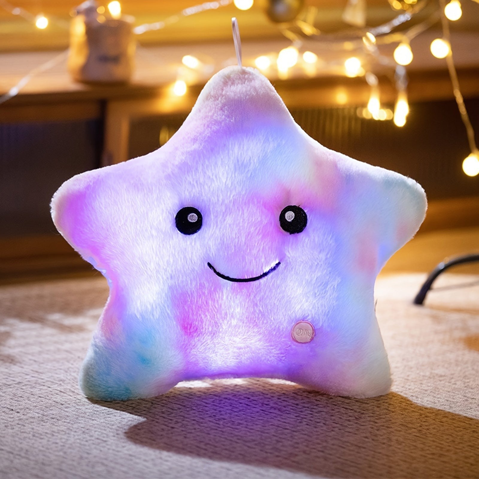 Light Up Star Plush Toy with Soft LED Glow and Battery Operated Night Light