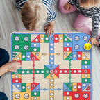 Foldable Ludo Board Game Mat with Dice