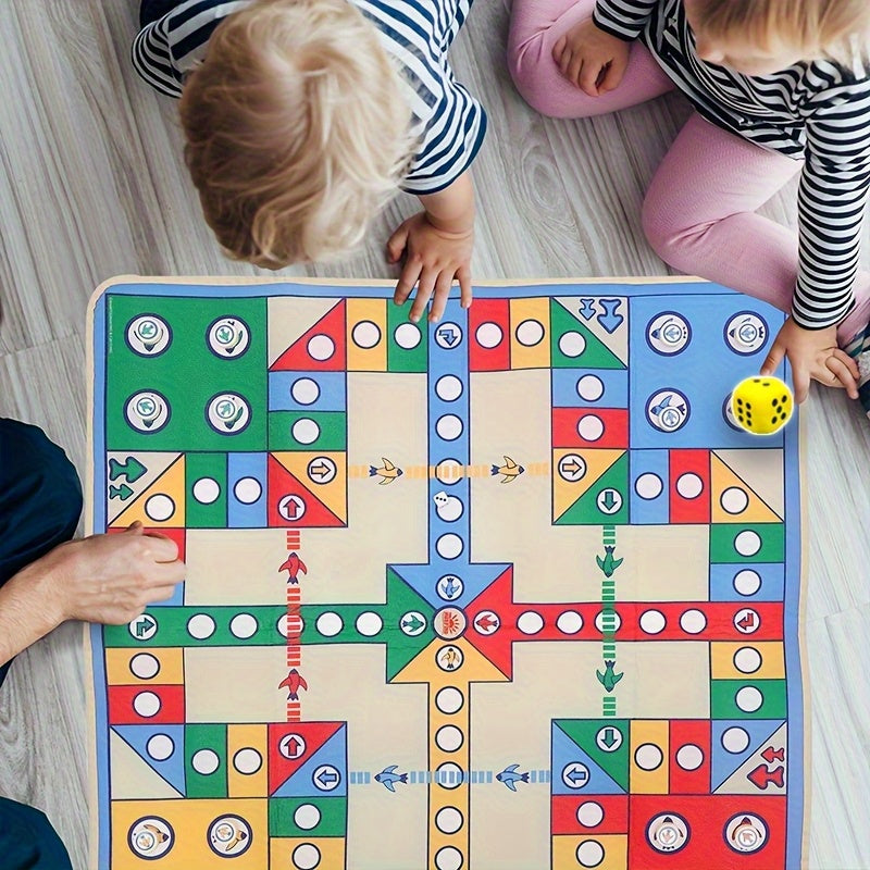 Foldable Ludo Board Game Mat with Dice