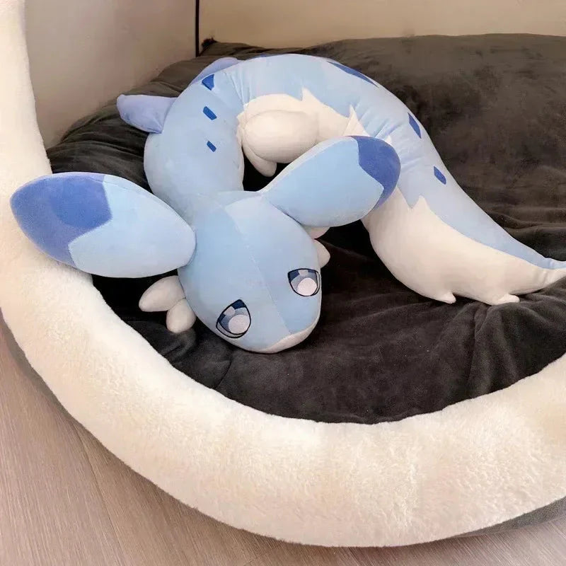 Kawaii Plüschdrache Babyblau – Weicher Hybrid-Drachenplüsch für Kinder