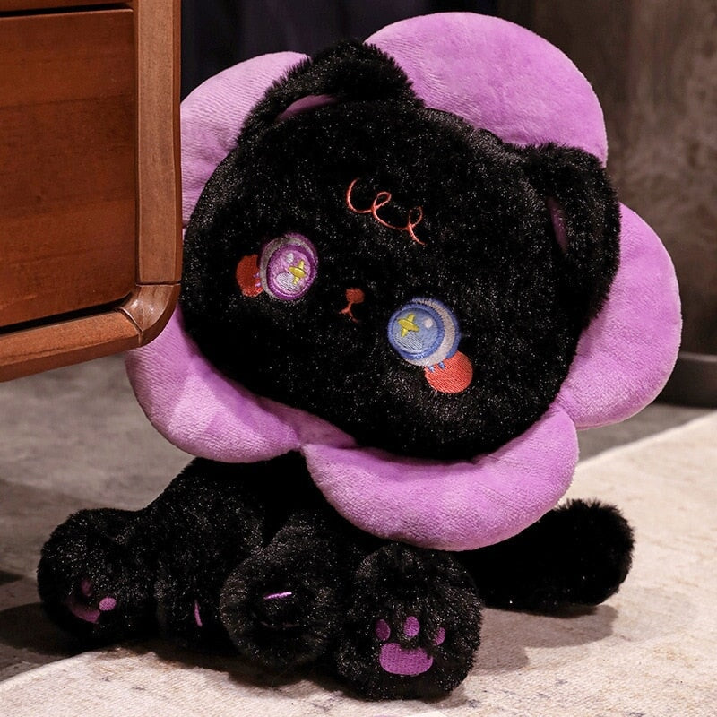 Kawaii Plüschkatze – Schwarz Weiß Kuscheltier für Kinder und Sammler