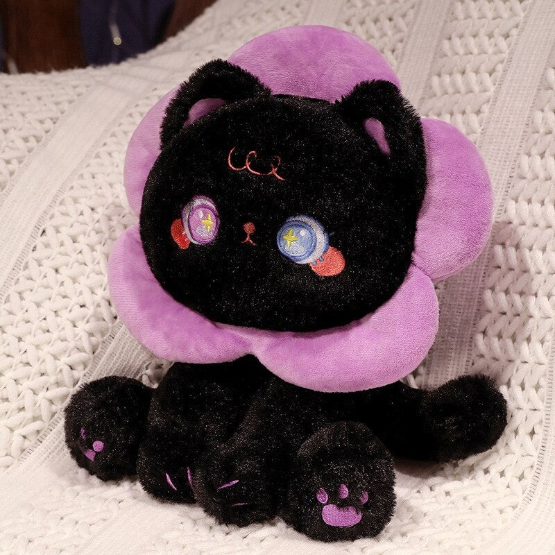 Kawaii Plüschkatze – Schwarz Weiß Kuscheltier für Kinder und Sammler