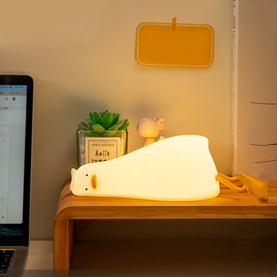 LED Nachtlicht Ente – Schlafende Ente Nachtlampe für Kinderzimmer, weich und sicher