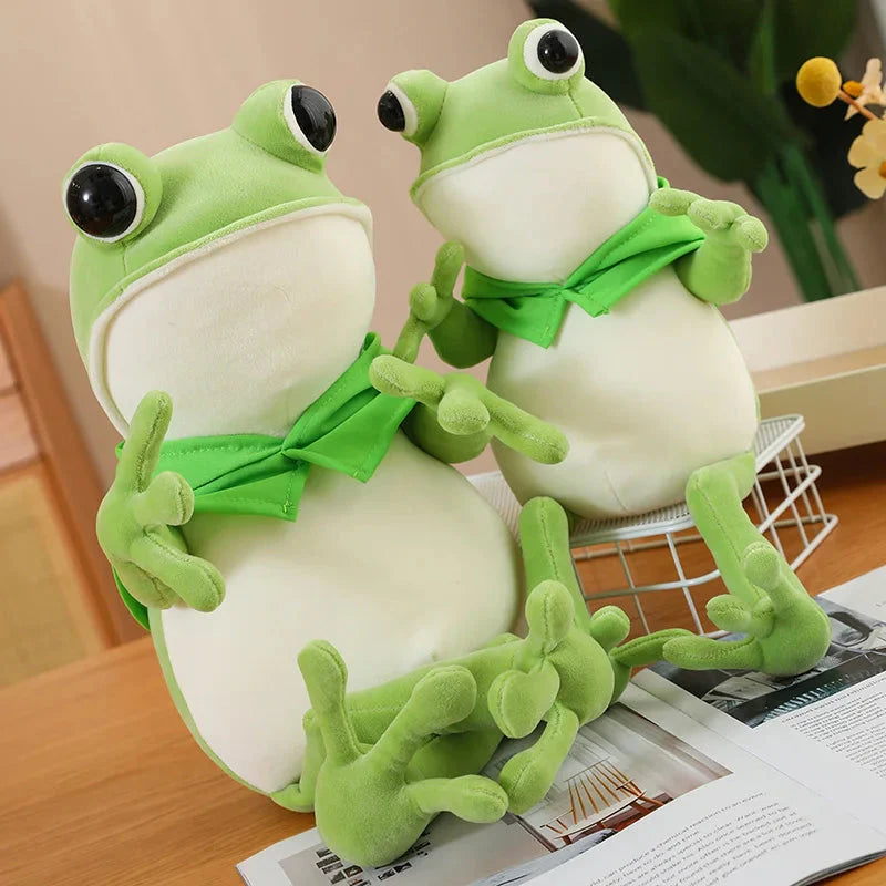 Plüschfrosch mit Hut – Lustiger grüner Frosch Plüschtier für Kinder und Sammler