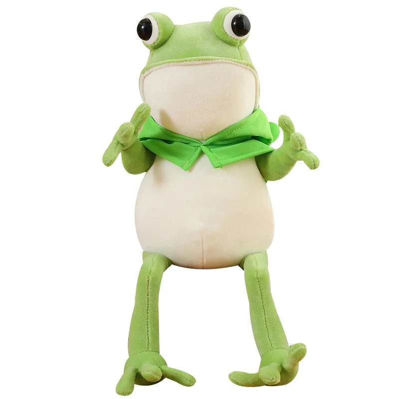 Plüschfrosch mit Hut – Lustiger grüner Frosch Plüschtier für Kinder und Sammler