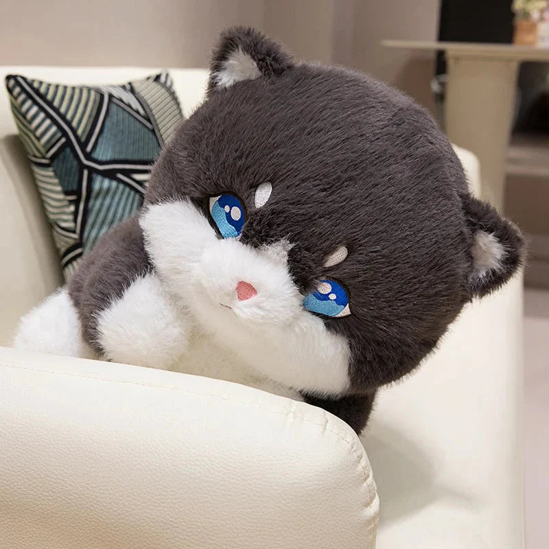 Plüschkatze grau – Süße Pummelige Ingwer Katze Kuscheltier für Kinder